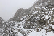 Snow Falling on Mount Whitney