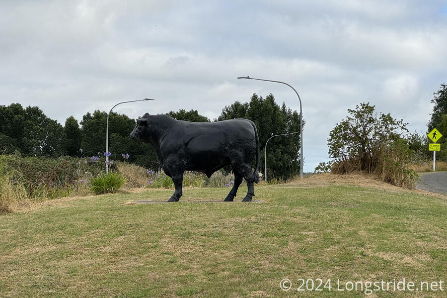 Bull Sculpture Outside of Bulls