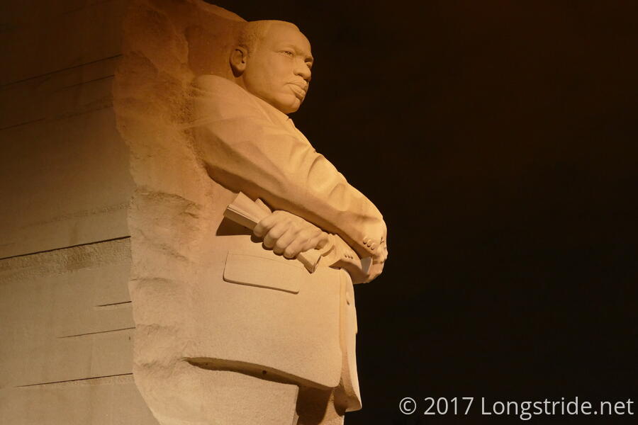 Martin Luther King Jr Memorial at Night